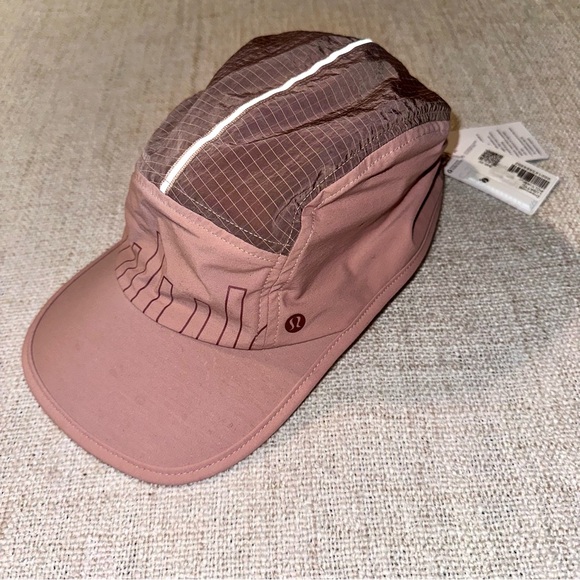 New LULULEMON Drawcord Hiking Cap Rose Pink Clay Hat Moisture Wicking Size S/M - Picture 2 of 16